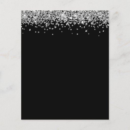 Budget 2024 Afstuderen Silver Glitter Black Invite (Achterkant)