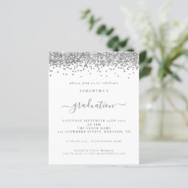 Budget 2024 Afstuderen Silver Glitter Invite