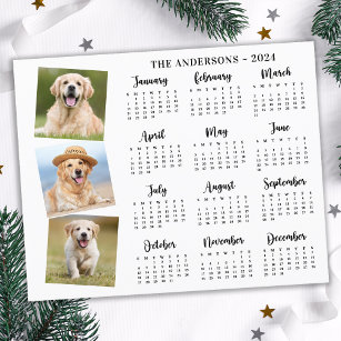 Budget 2024 Custom Pet Photo Dog Calendar Kaart