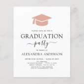 Budget 2024 Graduation Party Roze uitnodiging (Voorkant)