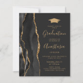 Budget 2025 Afstuderen Zwarte Agaat Foto Uitnodige (Voorkant)