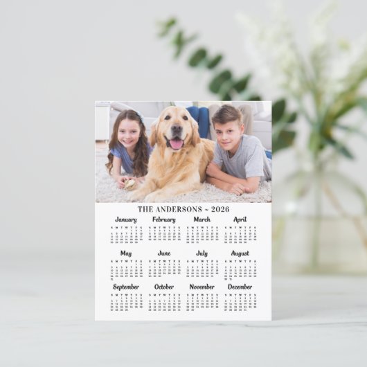 Budget 2026 Aangepaste Foto 12 Maand Kalender Kaar (Staand voorkant)