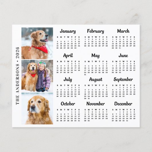 Budget 2026 Aangepaste Hond Huisdier Fotokalender  (Voorkant)