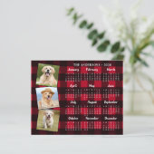 Budget 2026 Foto Huisdier Hond Rode Plaid Kalender (Staand voorkant)