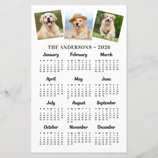 Budget 2026 Huisdier Foto Hond 12 Maand Kalender K (Voorkant)