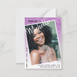 BUDGET 21e verjaardag FOTO Druppelende glitters ui Notitiekaartje