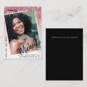 BUDGET 21e verjaardag FOTO Druppelende glitters ui Notitiekaartje (Voorkant / Achterkant)