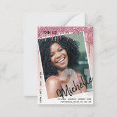 BUDGET 21e verjaardag FOTO Druppelende glitters ui Notitiekaartje (Voorkant)