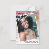 BUDGET 21e verjaardag FOTO Druppelende glitters ui Notitiekaartje (Voorkant)