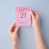 Budget 21e verjaardag Roze Grijs Uitnodiging Flyer (Hand)