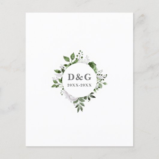 Budget 25e bruiloft Jubileum Bloemenuitnodiging (Achterkant)