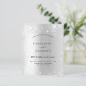 Budget 25th wedding anniversary silver glitter (Staand voorkant)