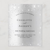 Budget 25th wedding anniversary silver glitter (Voorkant)