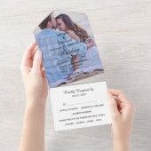 Budget 2 Black Text Minimalist Weddenschap All In One Uitnodiging (Afscheurbaar)