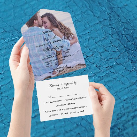 Budget 2 Black Text Minimalist Weddenschap All In One Uitnodiging