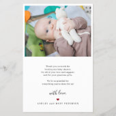 Budget 2 foto baby eenvoudig script bedankt flyer (Achterkant)