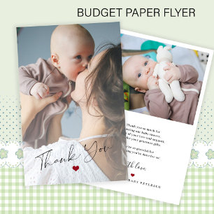 Budget 2 foto baby eenvoudig script bedankt flyer