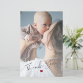 Budget 2 foto baby eenvoudige bedankkaart (Staand voorkant)