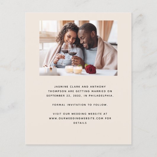 Budget 2-Foto Boho Arch Beige Sla de datum op (Achterkant)