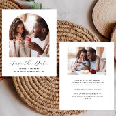 Budget 2-Foto Boho Boog Zwart Wit Save the Date