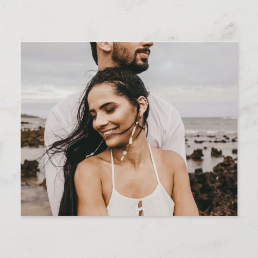 Budget 2 foto kalligrafie bruiloft dank u flyer (Achterkant)