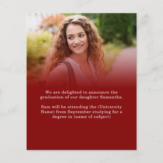 Budget 2 foto Maroon Gold 2023 Aankondiging Afstud (Achterkant)