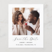 Budget 2-Foto Minimal Zwart Wit Save the Date (Voorkant)