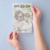 Budget 2 foto moderne casual bruiloft save the dat flyer (Hand)