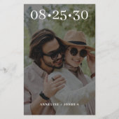 Budget 2 foto moderne casual bruiloft save the dat flyer (Voorkant)