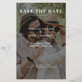 Budget 2 foto moderne casual bruiloft save the dat flyer (Achterkant)