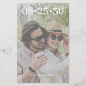 Budget 2 foto moderne casual bruiloft save the dat flyer (Voorkant)