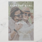 Budget 2 foto moderne casual bruiloft save the dat flyer (Achterkant)