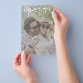 Budget 2 foto moderne casual bruiloft save the dat flyer (Hand)