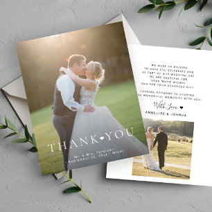 Budget 2 foto moderne typografie bruiloft dank u