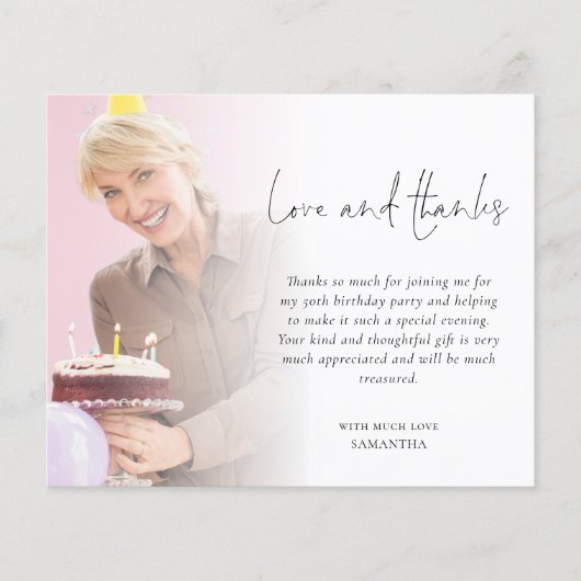 Budget 2 Foto Overlay Verjaardagsfeestje Bedankt (Voorkant)