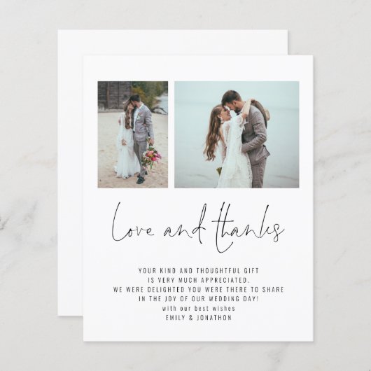 Budget 2 Foto QR Code Love Bedankt Weddenschap (Voorkant / Achterkant)