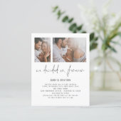 Budget 2 Foto QR Code Romantic Wedding Invite (Staand voorkant)