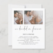 Budget 2 Foto QR Code Romantic Wedding Invite (Voorkant)