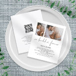 Budget 2 Foto QR Code Romantic Wedding Invite<br><div class="desc">Een alternatief voor een budget van 4, 5 x 5, 6-inch halfglanzend gewicht van 110 lbs, dat even dik is als een briefkaart (maar niet geschikt om als briefkaart te worden gebruikt). GEEF NOTA ER ÉÉN UITnodiging per blad is. Begroting 2 QR Code Romantic Wedding uitnodiging van het Manuscript van...</div>