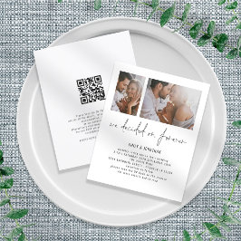 Budget 2 Foto QR Code Romantic Wedding Invite