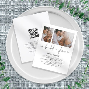 Budget 2 Foto QR Code Romantic Wedding Invite