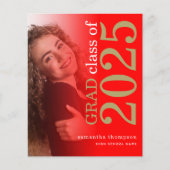 Budget 2 foto Red Gold 2025 Afstuderen Aankondigen (Voorkant)