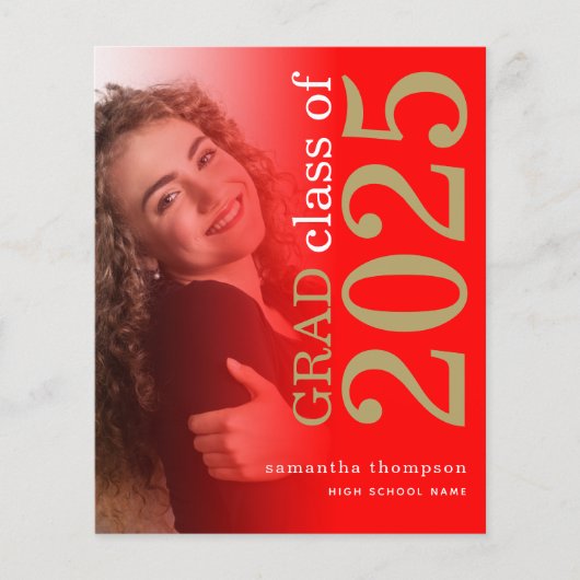 Budget 2 foto Red Gold 2025 Afstuderen Aankondigen (Voorkant)