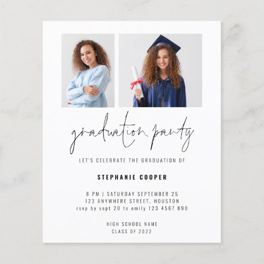 Budget 2 Foto Script 2022 Graduation Party nodigt  (Voorkant)