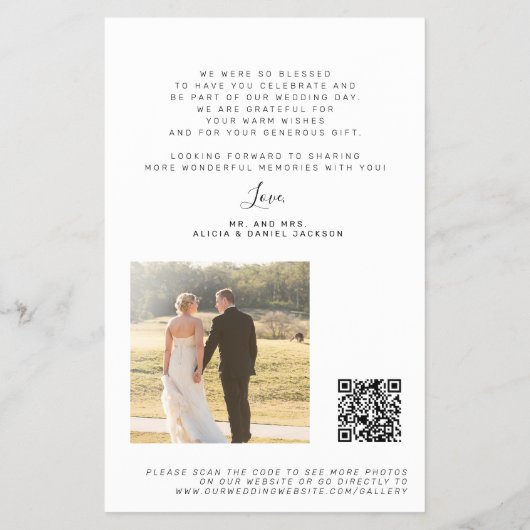 Budget 2 foto script QR code bruiloft dank u Flyer (Achterkant)