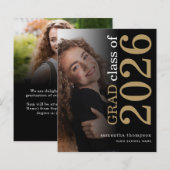 Budget 2 foto Zwart goud 2023 Afstuderen kondigen  (Voorkant / Achterkant)