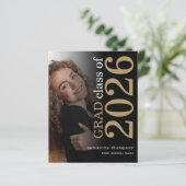 Budget 2 foto Zwart goud 2023 Afstuderen kondigen  (Staand voorkant)