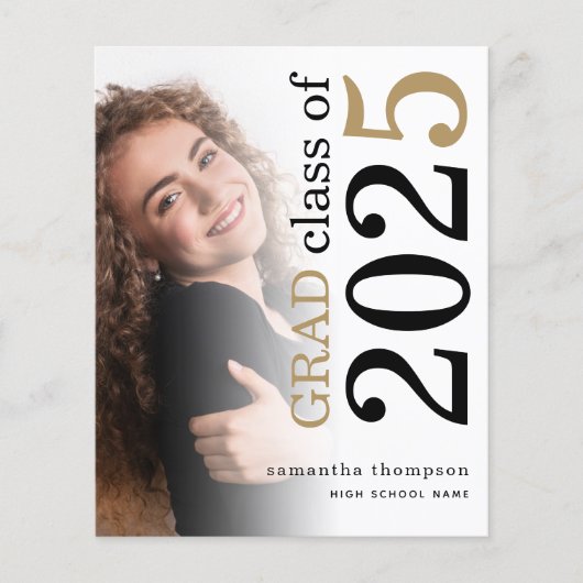 Budget 2 foto Zwart Goud 2025 Afstuderen Aankondig (Voorkant)