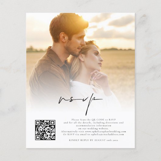 Budget 2 foto's Overlay Boho bruiloft uitnodiging (Achterkant)