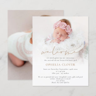 Budget 2 foto's Overlay Gold Welkom Geboorte